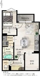 REGALEST三百人町【1階】の間取り