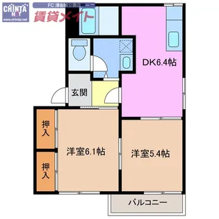 サンライズ21 A【2階】の間取り