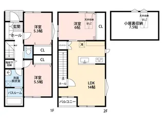 長野県長野市篠ノ井布施高田【一戸建】の間取り