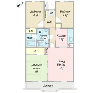 グリーンハイツ石井B【1階】の間取り