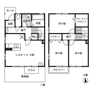 青森県青森市西大野1【一戸建】の間取り
