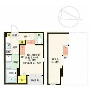 ハーモニーテラス五十人町【1階】の間取り