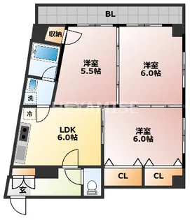 アンダーロック宝町【5階】の間取り
