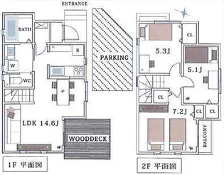 東京都世田谷区上用賀4【一戸建】の間取り