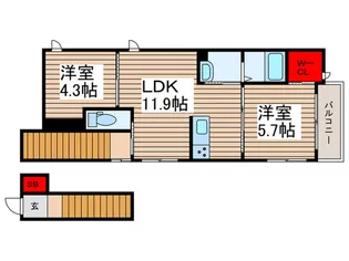 南千住5丁目シャーメゾン【2階】の間取り