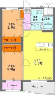 パークサイド冨居【1階】の間取り