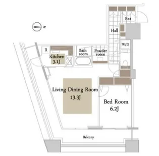 コンシェリア西新宿タワーズウェスト【5階】の間取り