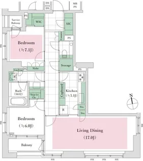アトラス麻布台【8階】の間取り