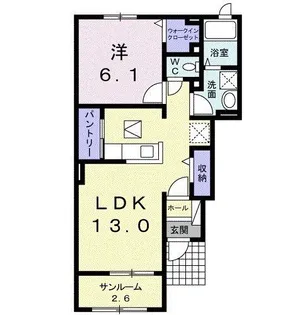 ユートピア・ナミ ドゥ【1階】の間取り