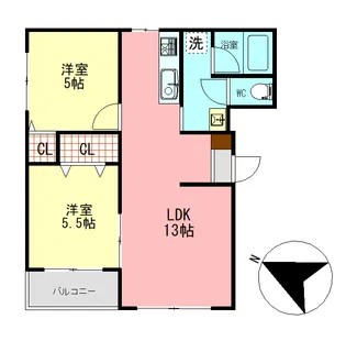 シャトーファミール【1階】の間取り