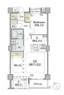 シャレール広尾 2号棟【2階】の間取り