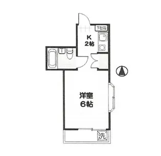 スカイコーポ平山【1階】の間取り