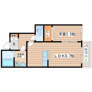 マノアーレ長町南【1階】の間取り