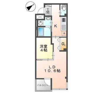 ローズガーデン舟入南【3階】の間取り