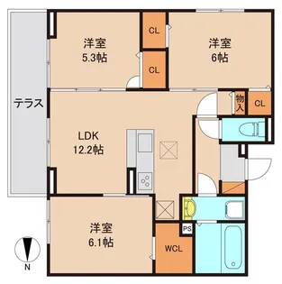 千葉県流山市木3【アパート】の間取り