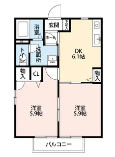 フレグランス長田 A【1階】の間取り