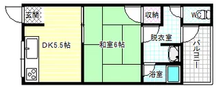 羽鹿コーポ第1棟【1階】の間取り
