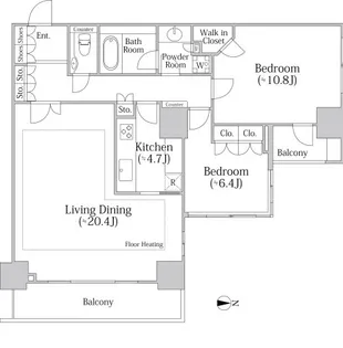 東京都新宿区河田町【マンション】の間取り