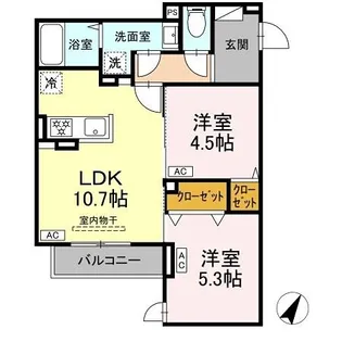 東京都足立区扇2【アパート】の間取り
