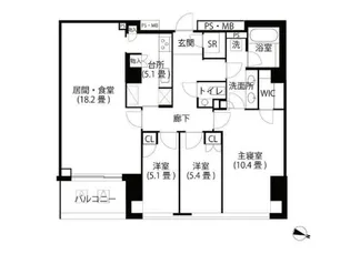 センチュリーフォレストB棟【7階】の間取り