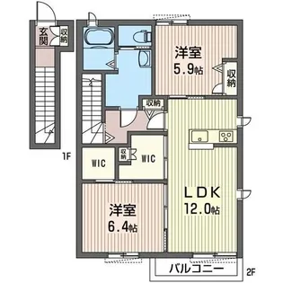 カーサ・デ・アニマレス B【2階】の間取り