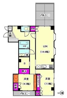 フルールフラグランス【2階】の間取り
