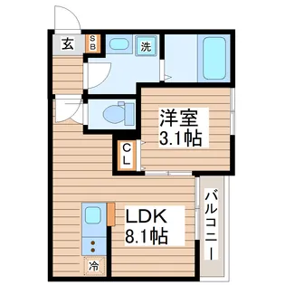 穀町新築AP A棟【2階】の間取り