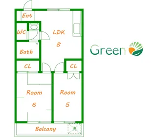 グリーンライフ奥津【2階】の間取り