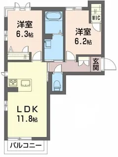 BEREO Comfort Kitashimada B棟【2階】の間取り