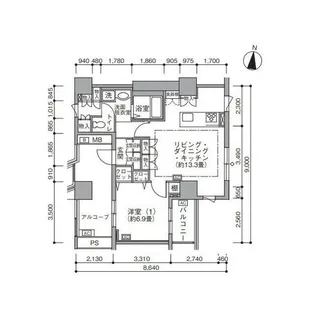 東雲キャナルコートCODAN19号棟【8階】の間取り