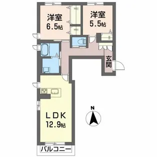 アリスティオ赤木【1階】の間取り