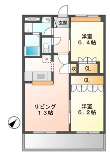 サニーコート百合前【2階】の間取り
