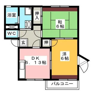 ハイランドB【2階】の間取り