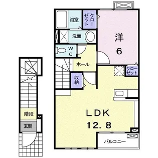 S.C.C.HーK【2階】の間取り