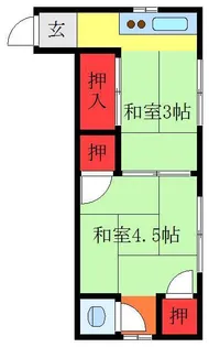 亀田荘【2階】の間取り