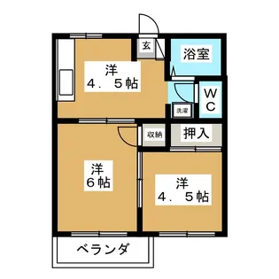 第4道野辺コーポ【1階】の間取り