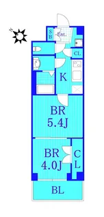 エムジェーレジデンス横濱生麦【4階】の間取り