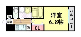 レジュールアッシュ九条【8階】の間取り