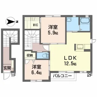 シャーメゾンAzzurri A【2階】の間取り