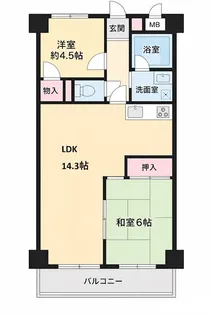 カエサル入間【5階】の間取り