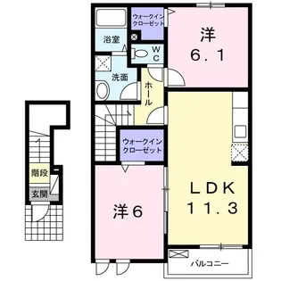 サンライズ ガ-デン II【2階】の間取り