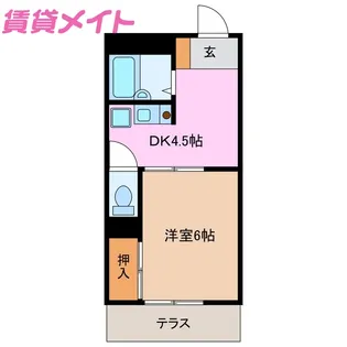 コーポトワ【1階】の間取り