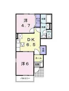 ブロッサムズ浜C【1階】の間取り