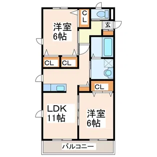 チェルシーコートI【2階】の間取り