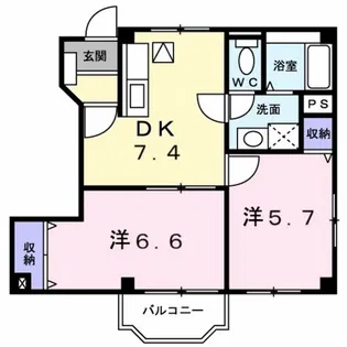 メゾンアヴニ-ル【1階】の間取り