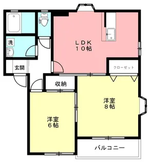メゾンゾシェルB【1階】の間取り