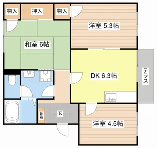 オークハイツ【1階】の間取り