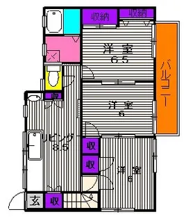 野津田町アパート【2階】の間取り