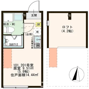 東京都板橋区蓮根1【アパート】の間取り