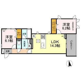 D-ROOM グラングラサ103【1階】の間取り